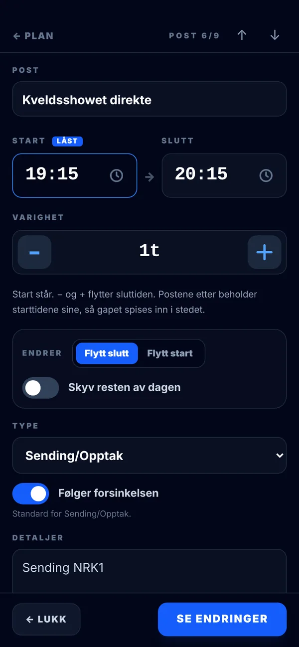 En post åpen på mobil