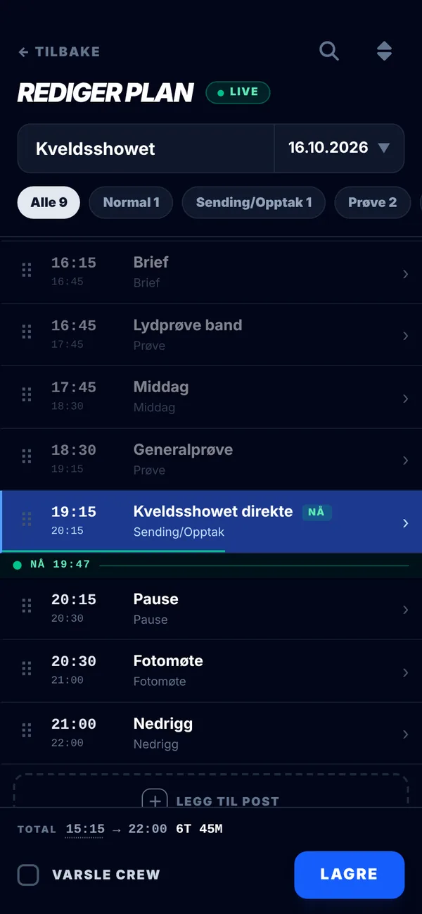 Listen over poster på mobil