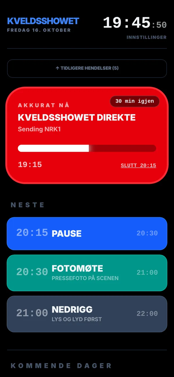 Planen i crew-appen