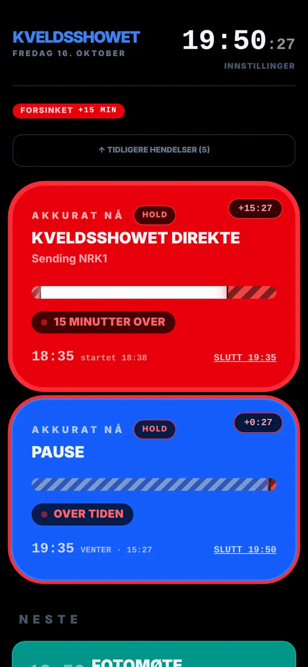 Posten går 15 minutter over, og neste post venter